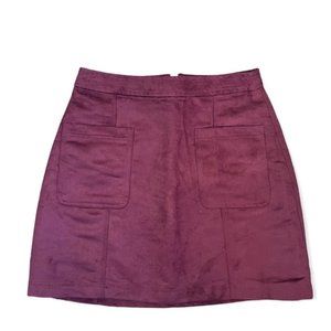 Old Navy Faux Suede A-Line Mini Skirt Pocket Front Small